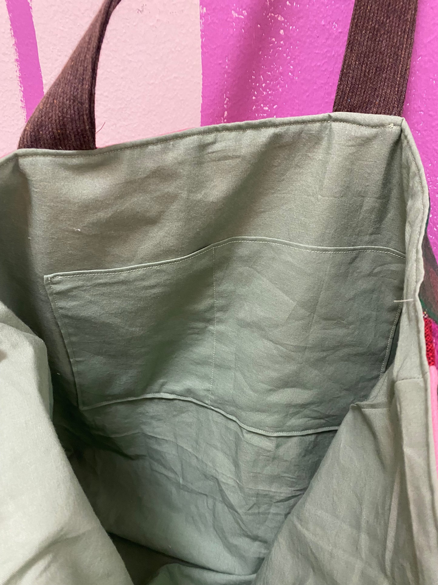 Color Block Quilt Tote Lg