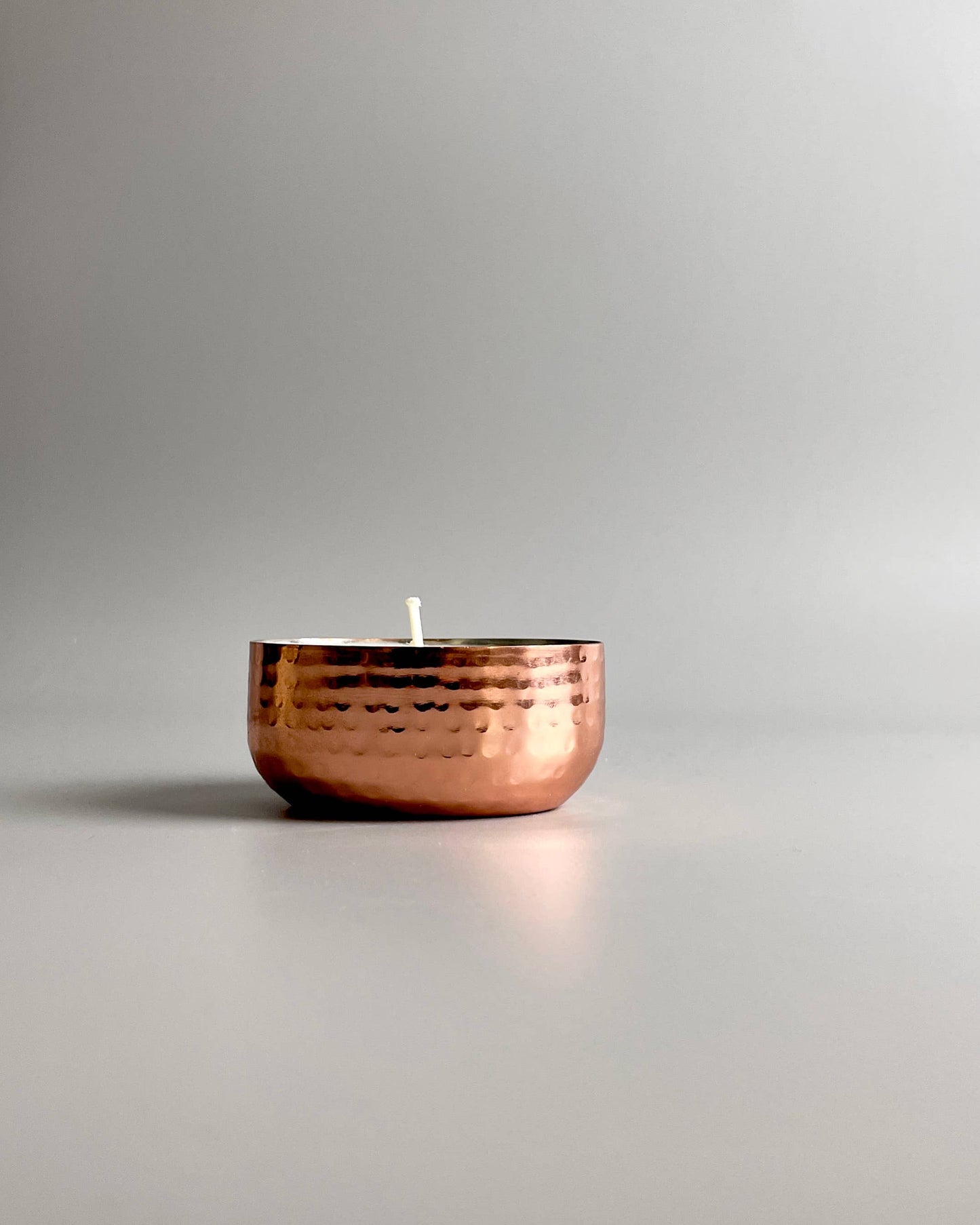 Soy Candle in reusable metal copper colored vessel