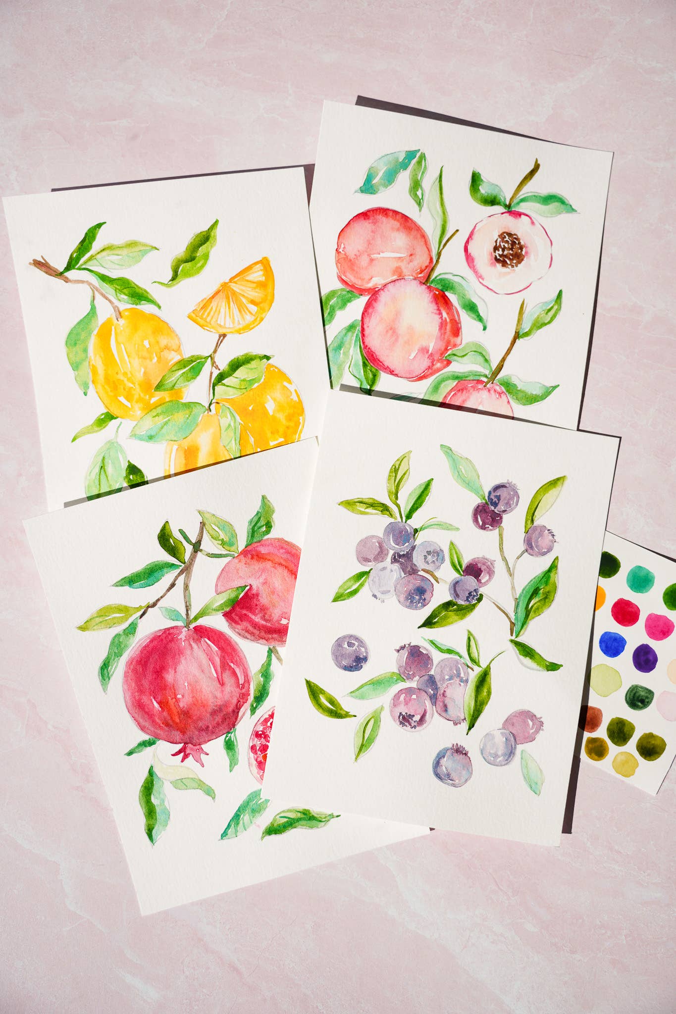 DIY Watercolor Kit with Brush – Fruit-Themed Painting Kit