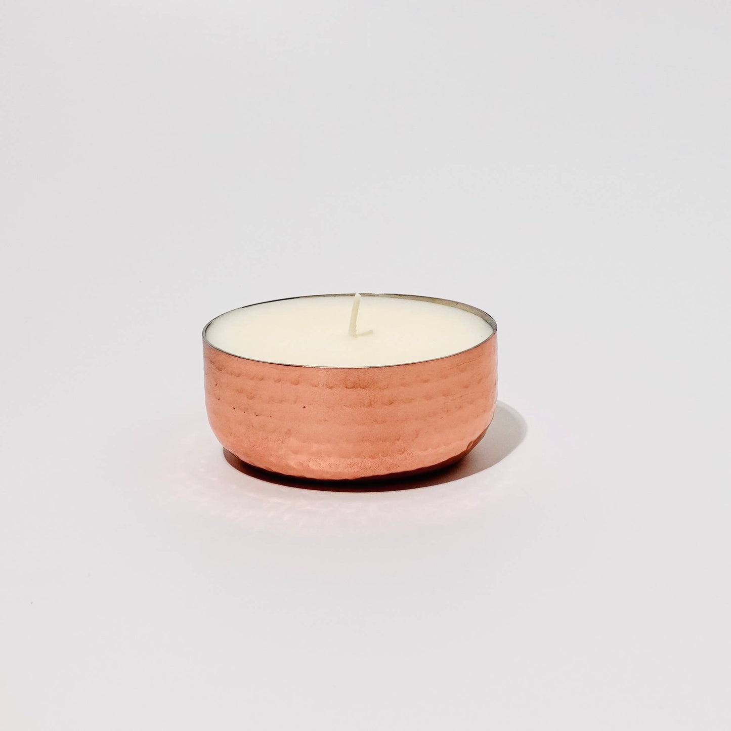 Soy Candle in reusable metal copper colored vessel