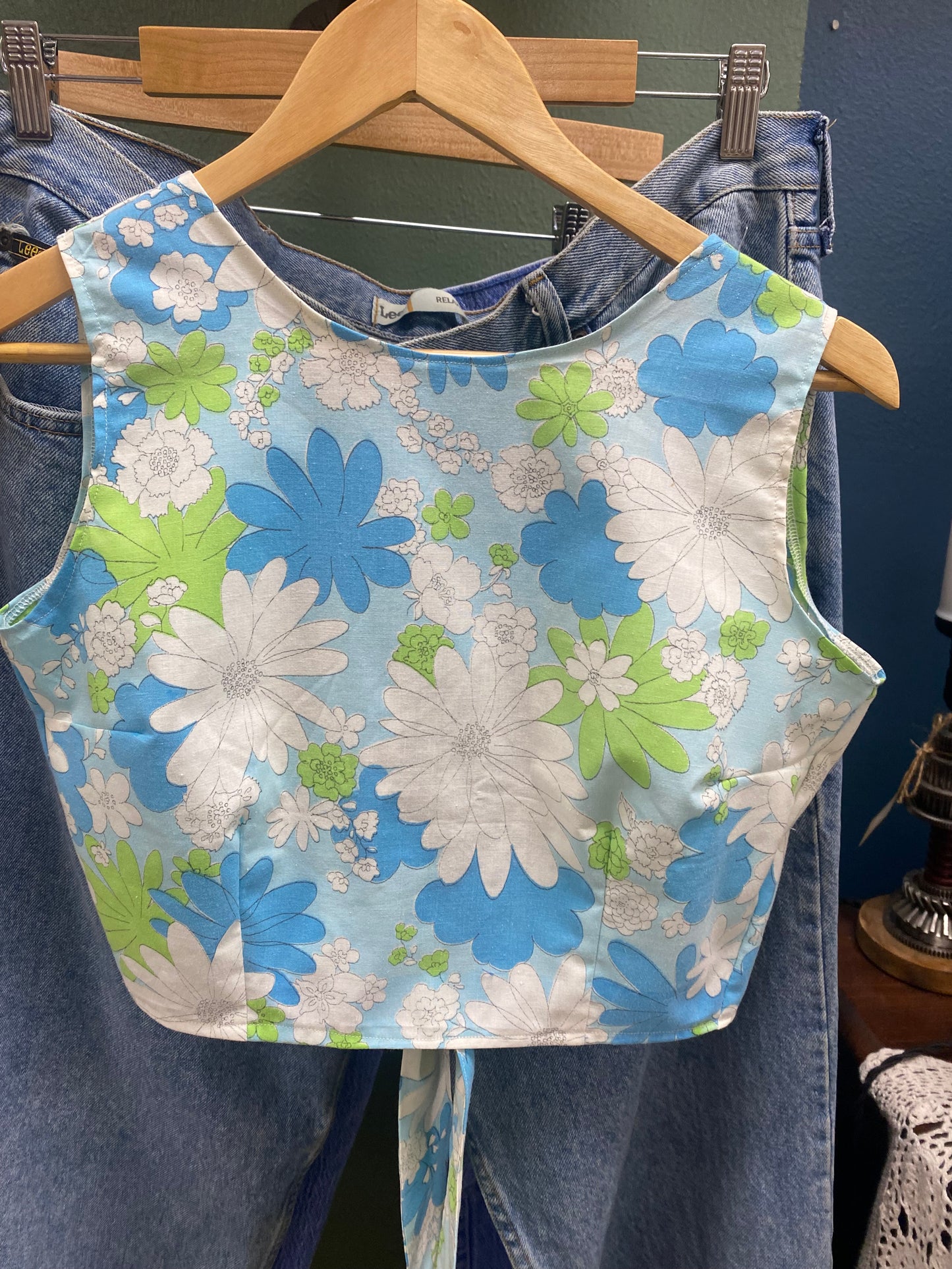 Cropped Tie Back Top