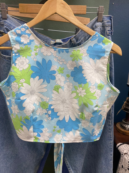 Cropped Tie Back Top