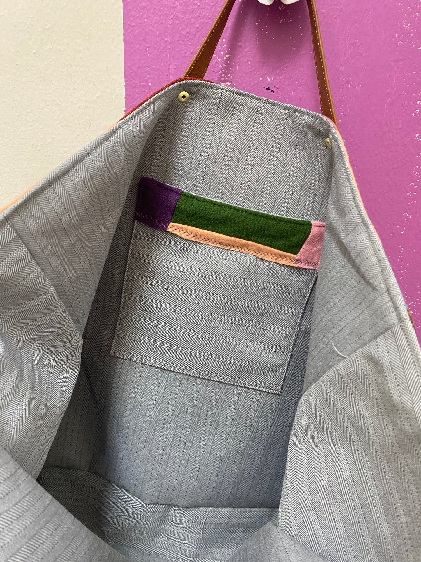 Color Block Quilt Tote XL