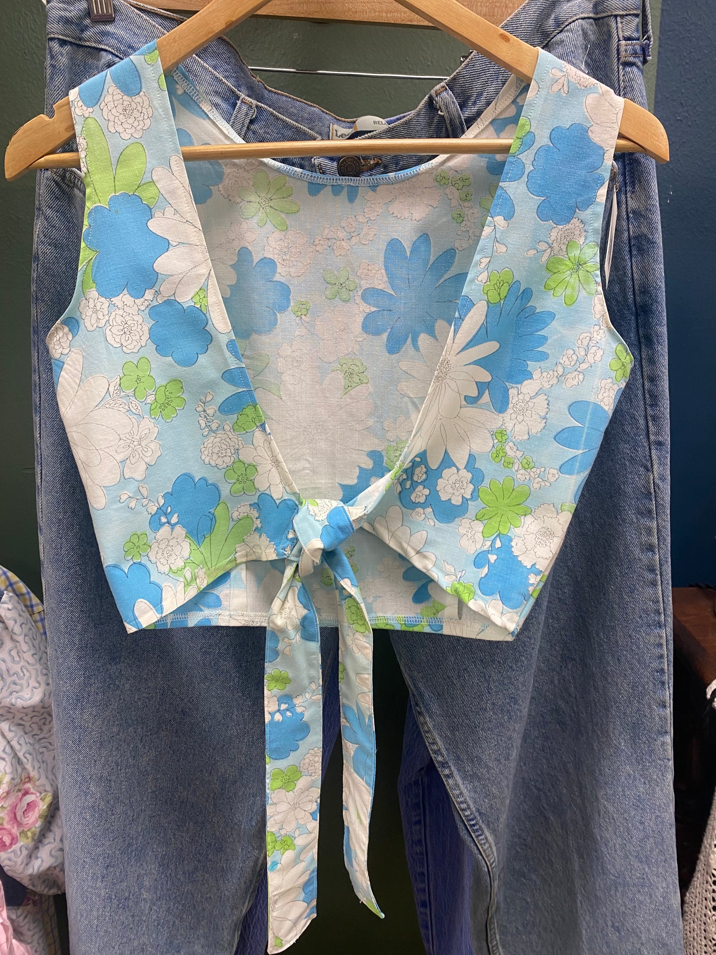 Cropped Tie Back Top