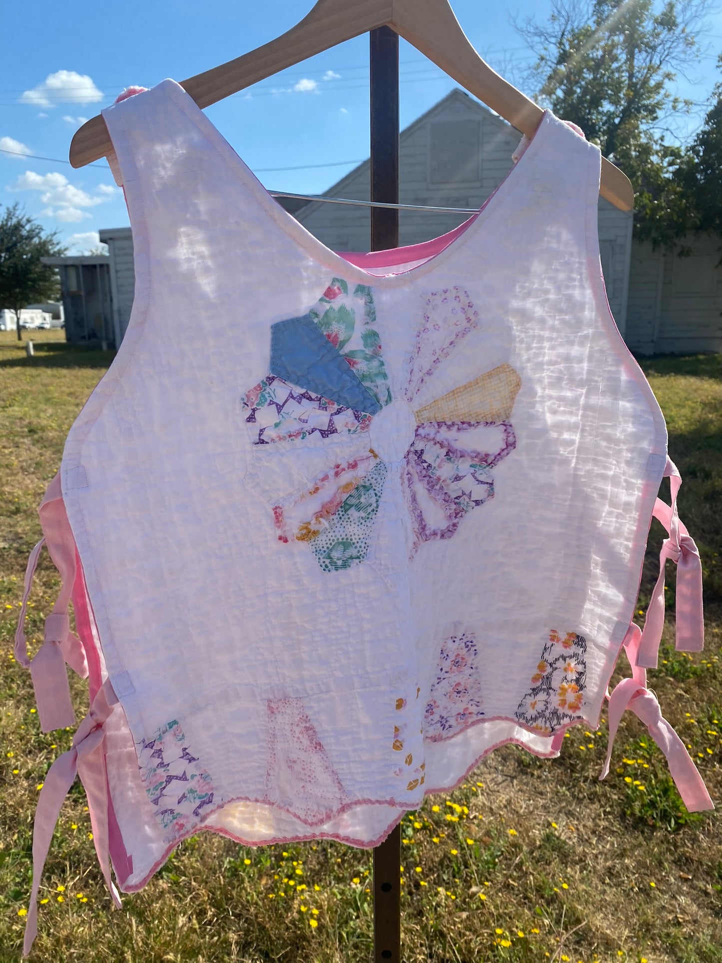 Pastel Quilt Side Tie Top