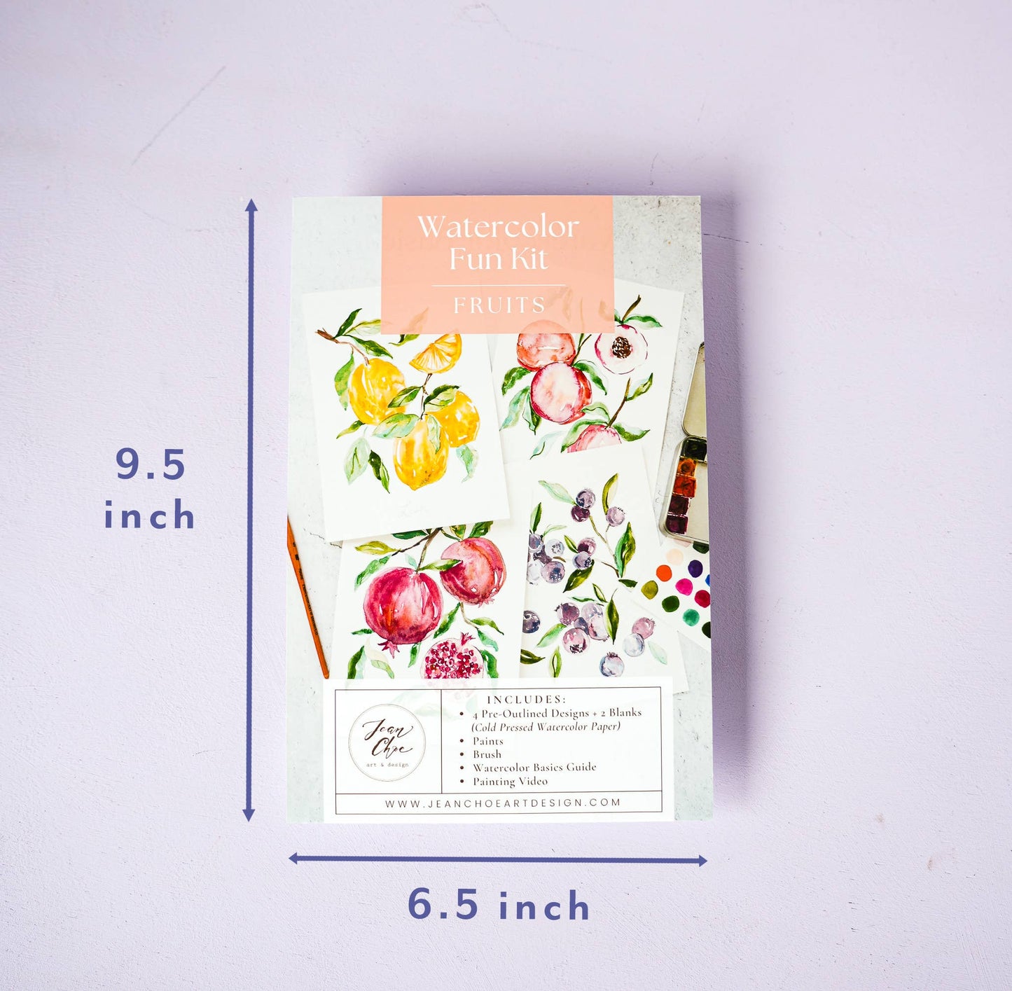 DIY Watercolor Kit with Brush – Fruit-Themed Painting Kit