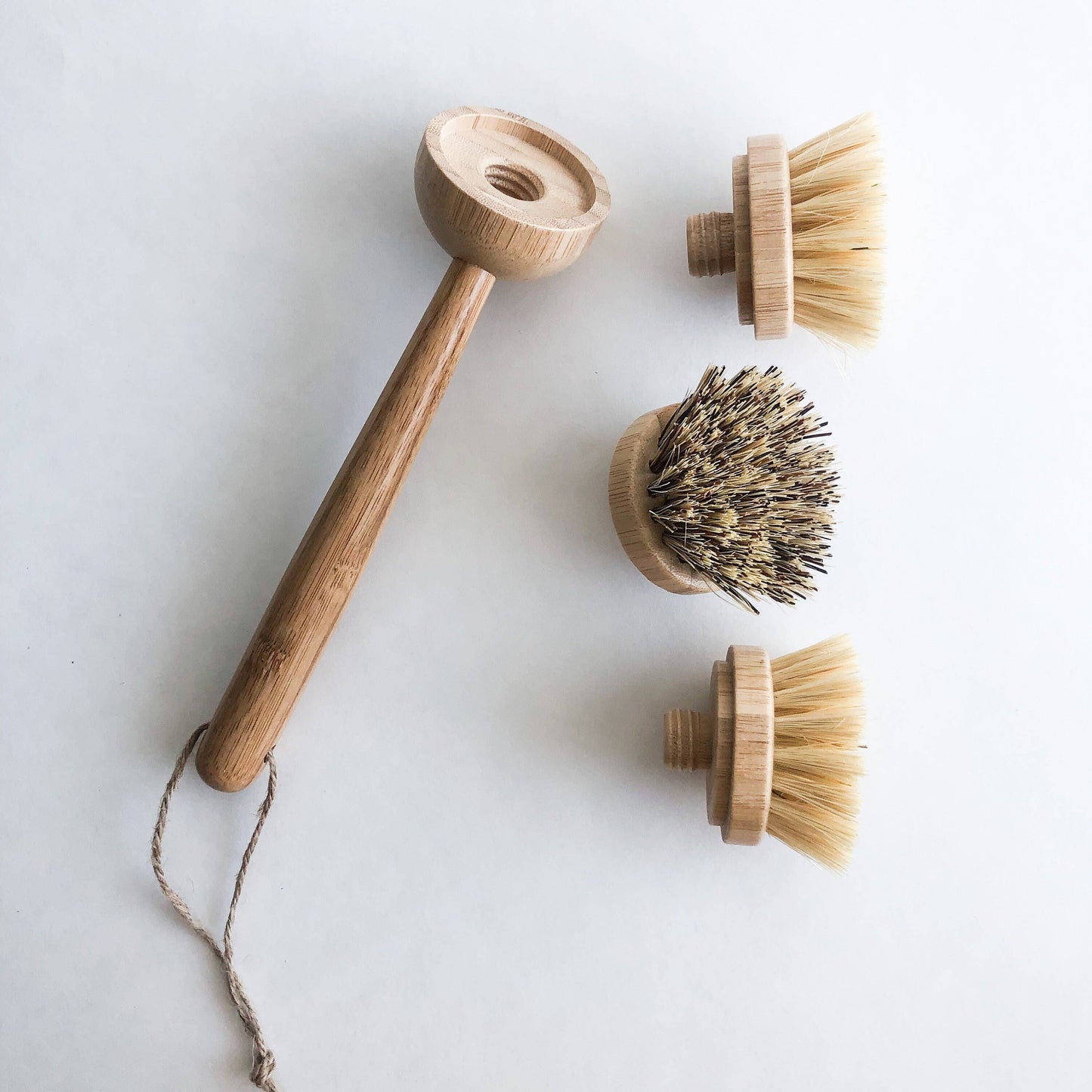 Natural Bamboo Sisal Dish Brush With Replaceable Head