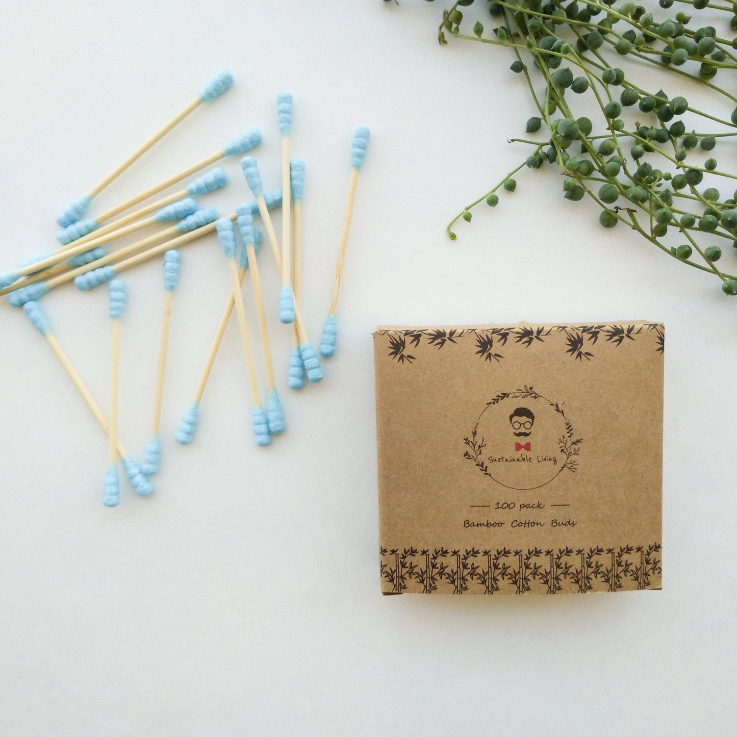 Organic Bamboo Cotton Buds - Biodegradable - 100 Pack
