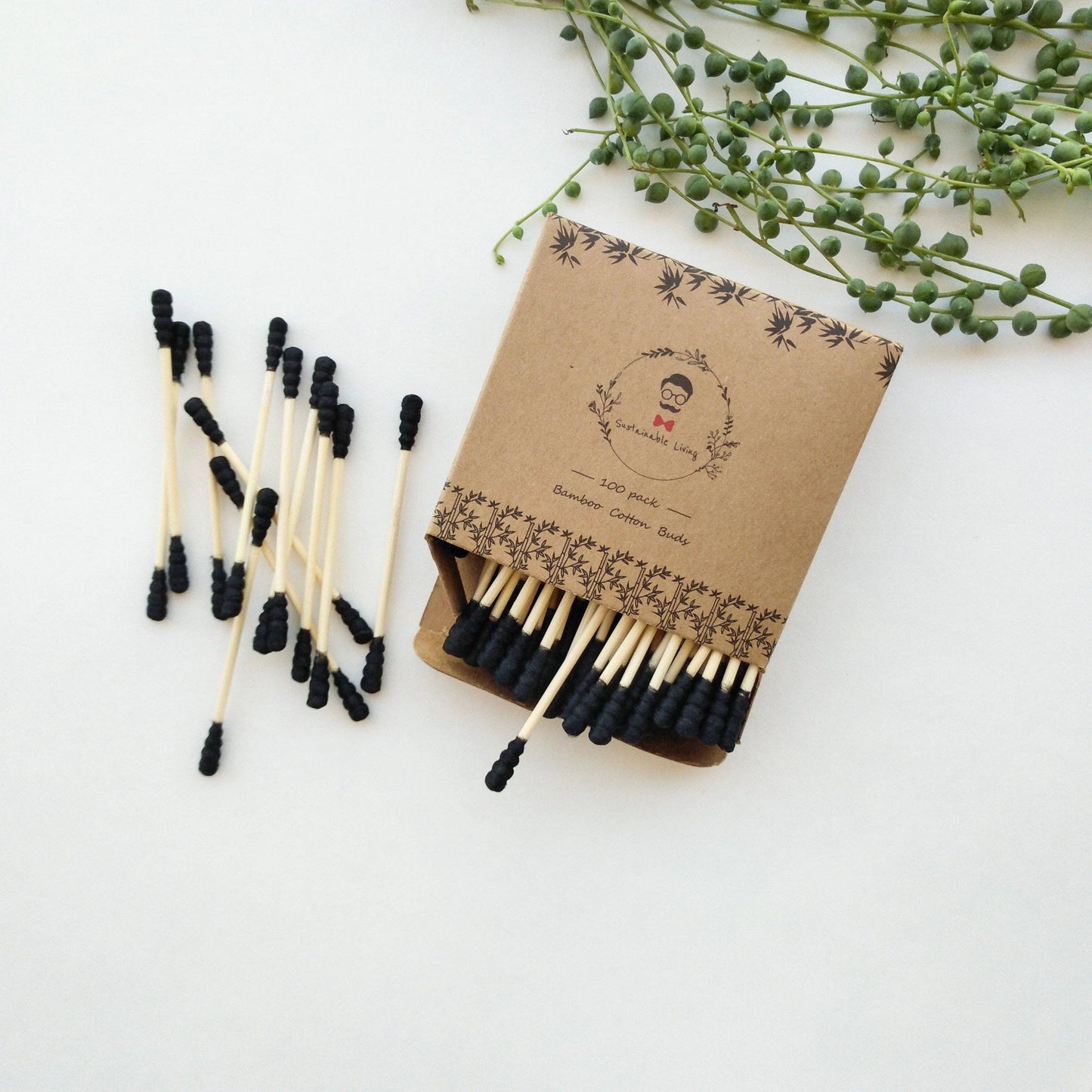 Organic Bamboo Cotton Buds - Biodegradable - 100 Pack