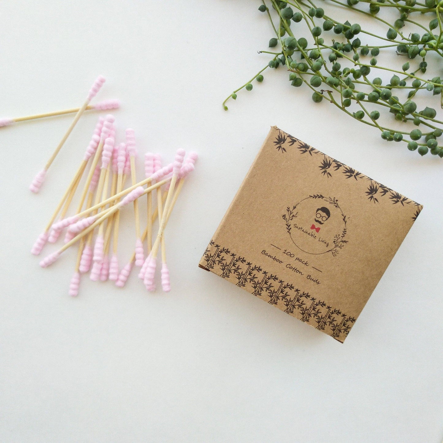 Organic Bamboo Cotton Buds - Biodegradable - 100 Pack