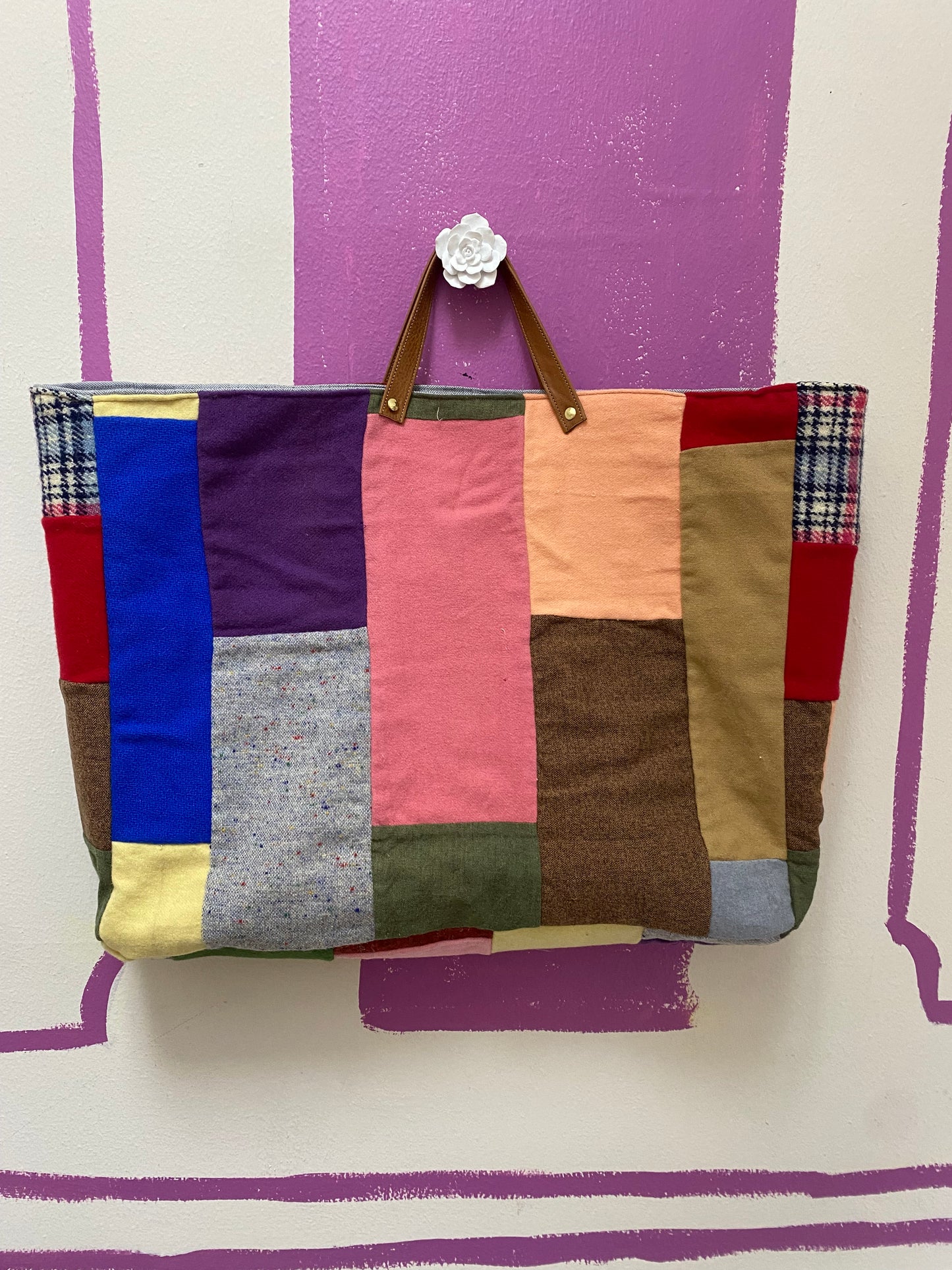 Color Block Quilt Tote XL