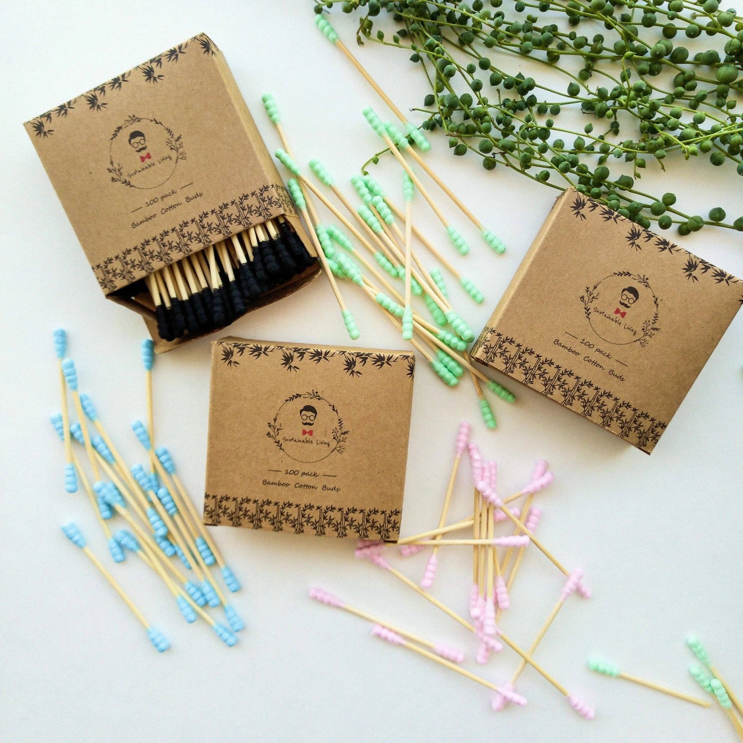 Organic Bamboo Cotton Buds - Biodegradable - 100 Pack