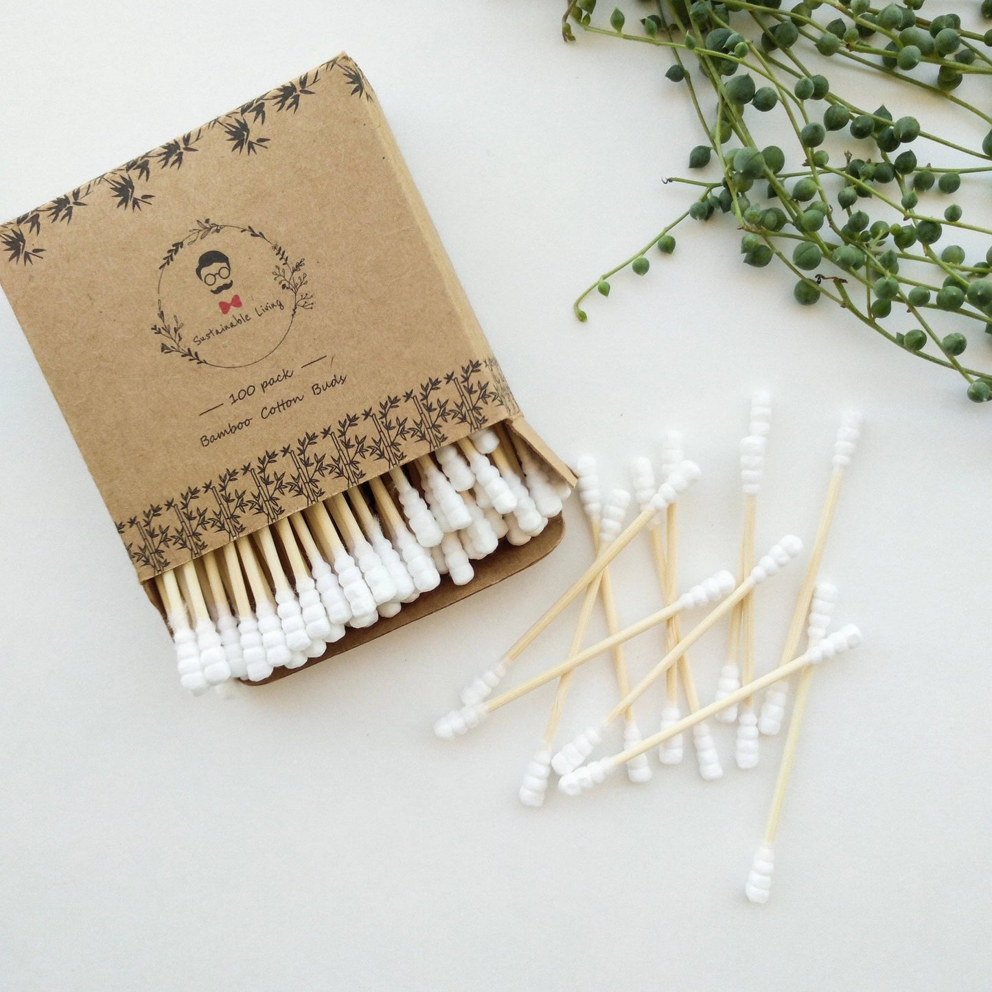 Organic Bamboo Cotton Buds - Biodegradable - 100 Pack