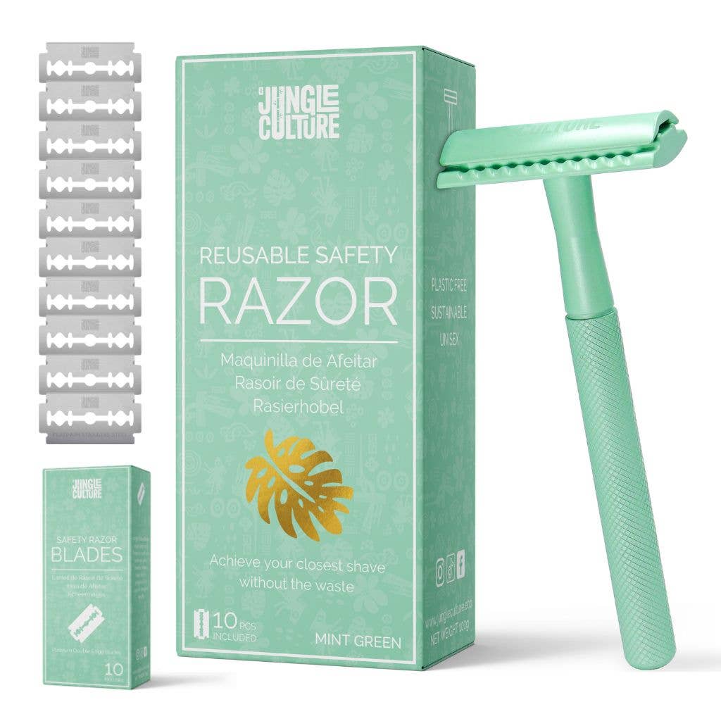 Safety Razor for Women & Men, Reusable Metal Razors (Unisex)