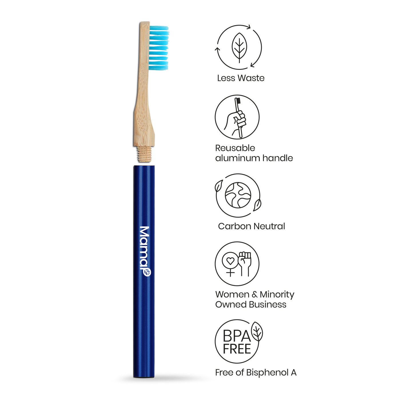 Revolve Aluminum Toothbrush + 1 Replaceable Head Ocean