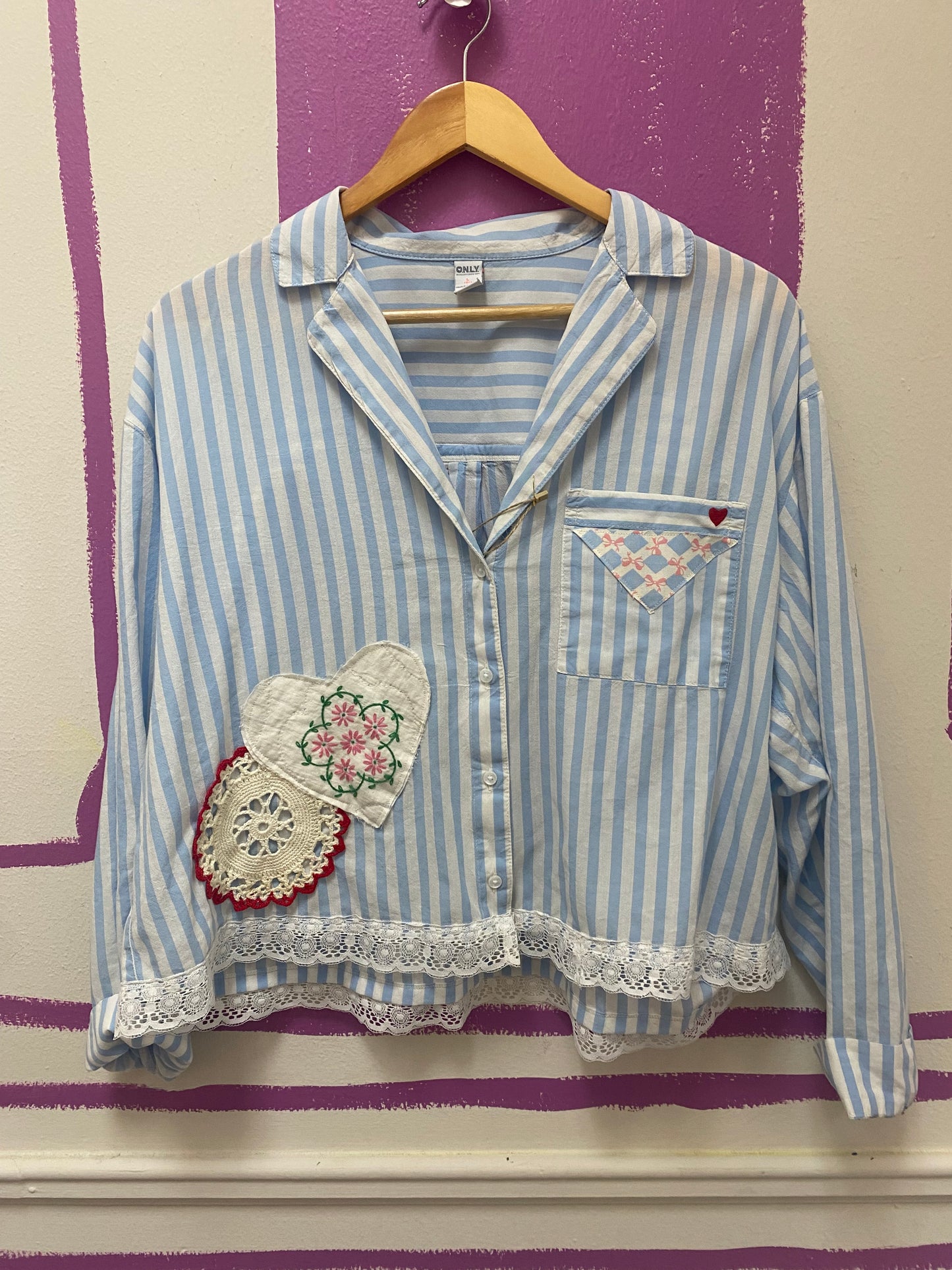 Blue Stripe Red Heart