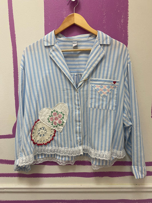 Blue Stripe Red Heart