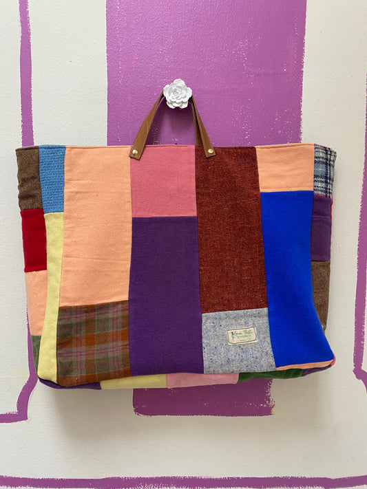 Color Block Quilt Tote XL