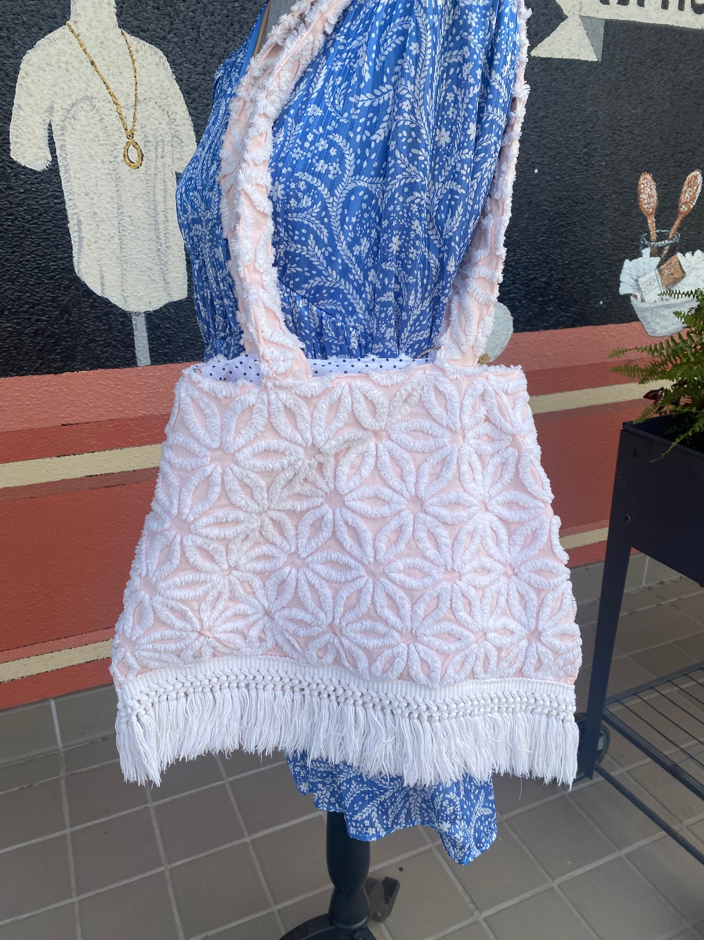 Chenille Triangle Tote