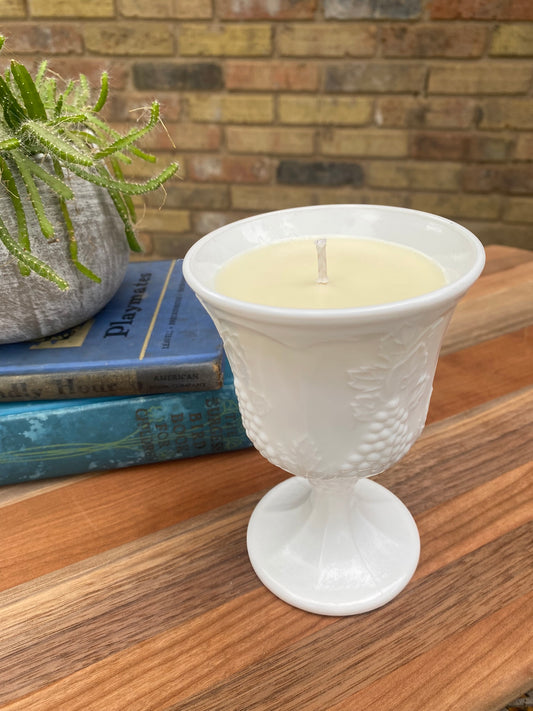 Milk Glass Stem Candle