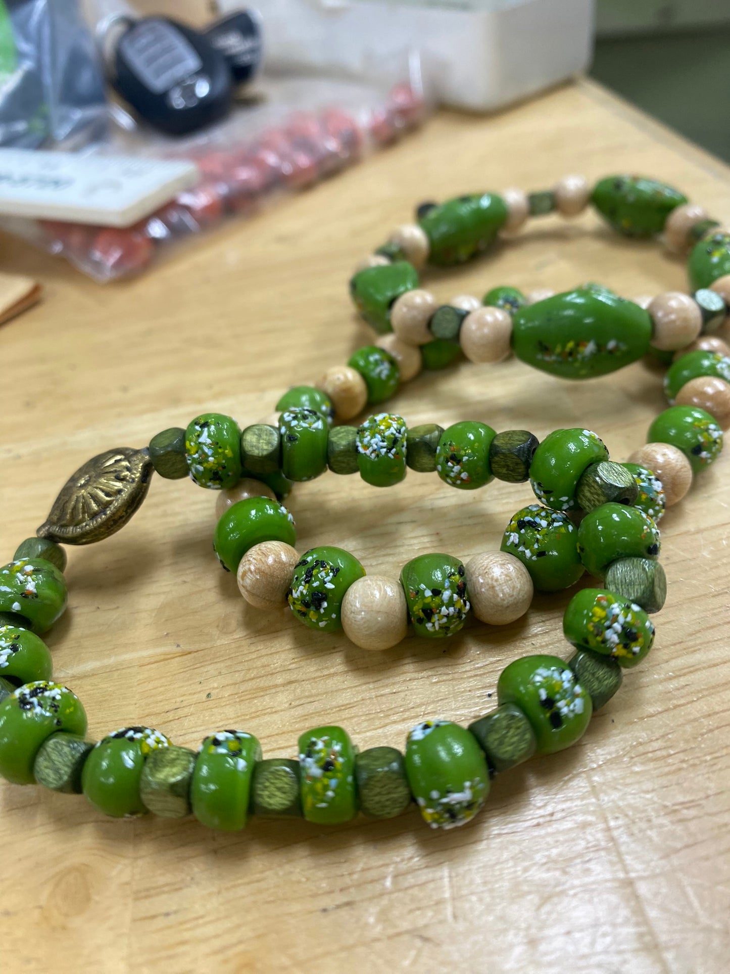 Green Bracelet Stack