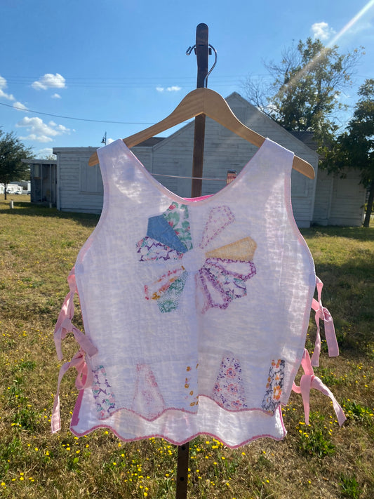 Pastel Quilt Side Tie Top