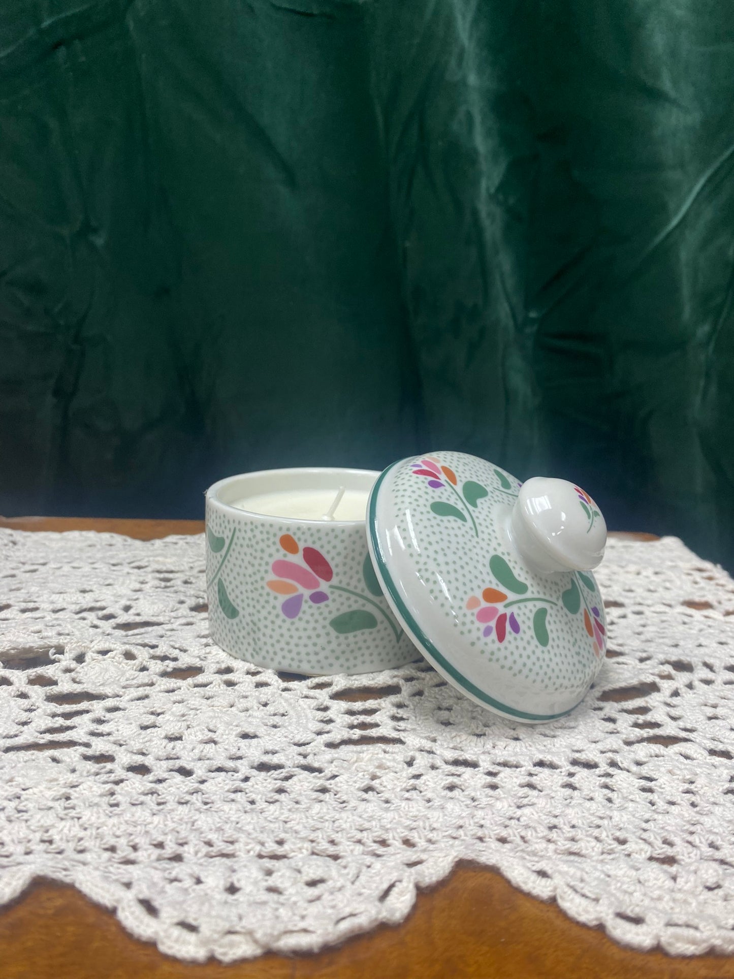 Floral Dish Candle