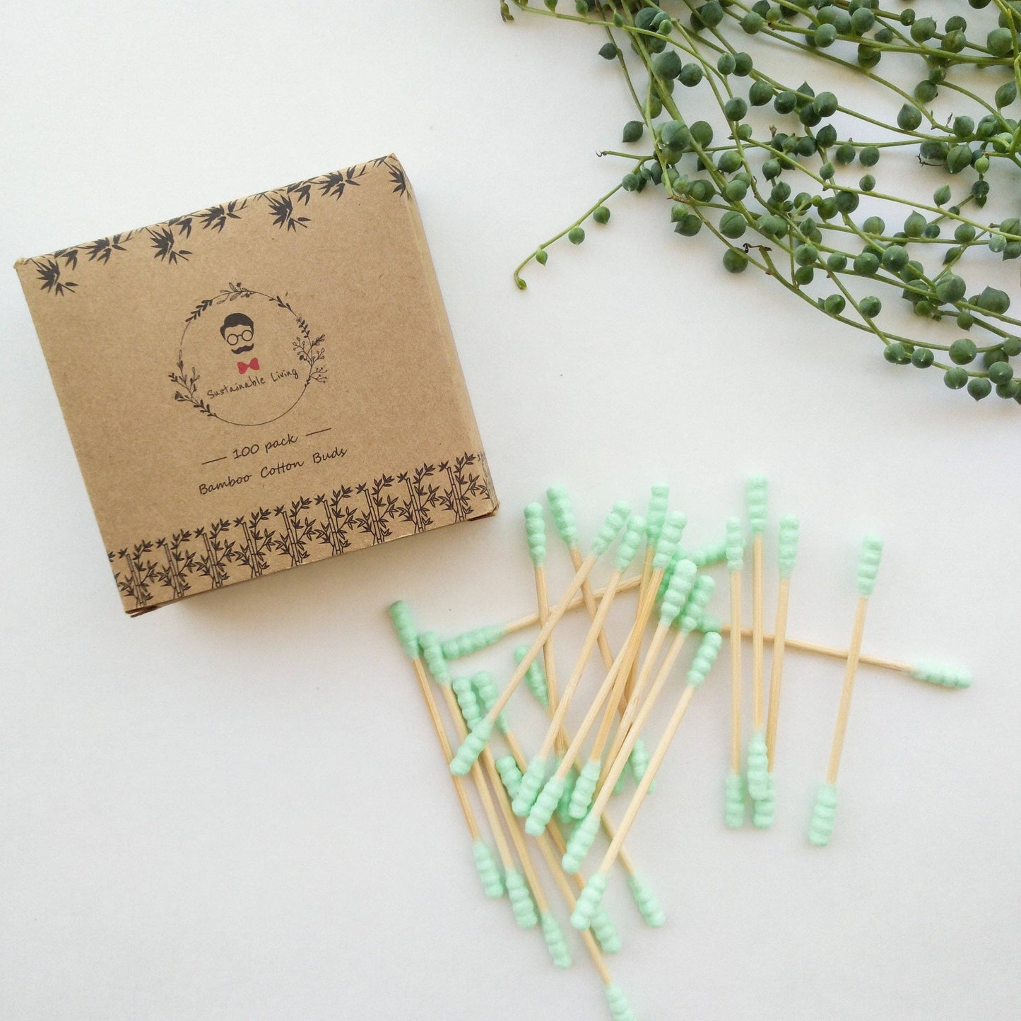 Organic Bamboo Cotton Buds - Biodegradable - 100 Pack